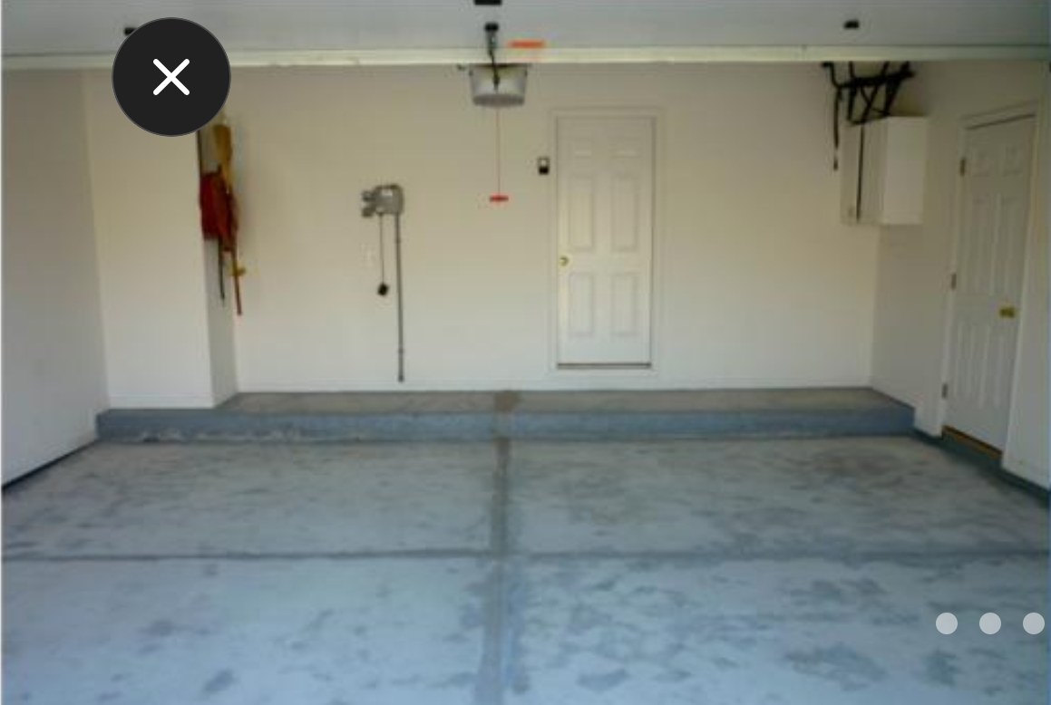 Before — Garage Floor · Epoxy + Topcoat